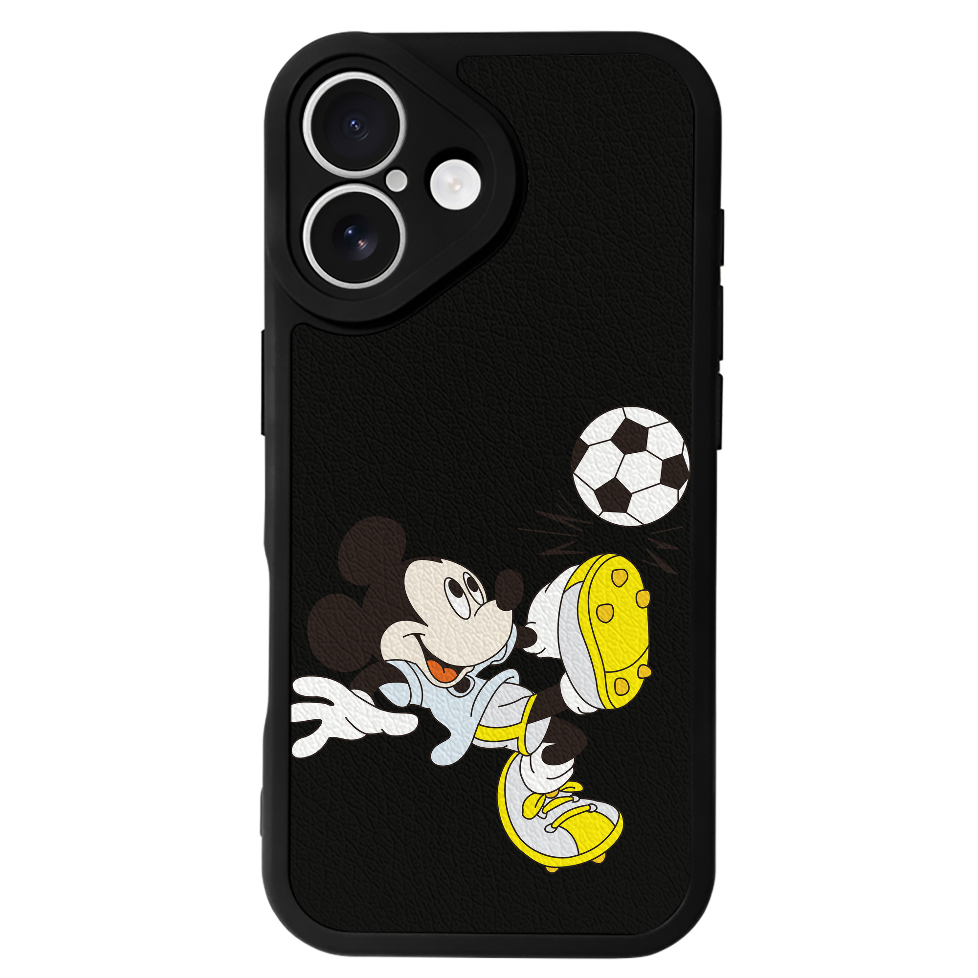 （画像用） ミッキーマウス Mickey Mouse 【iPhone 16シリーズ対応】シリコンスマホケース（レザー調） 材質：シリコン